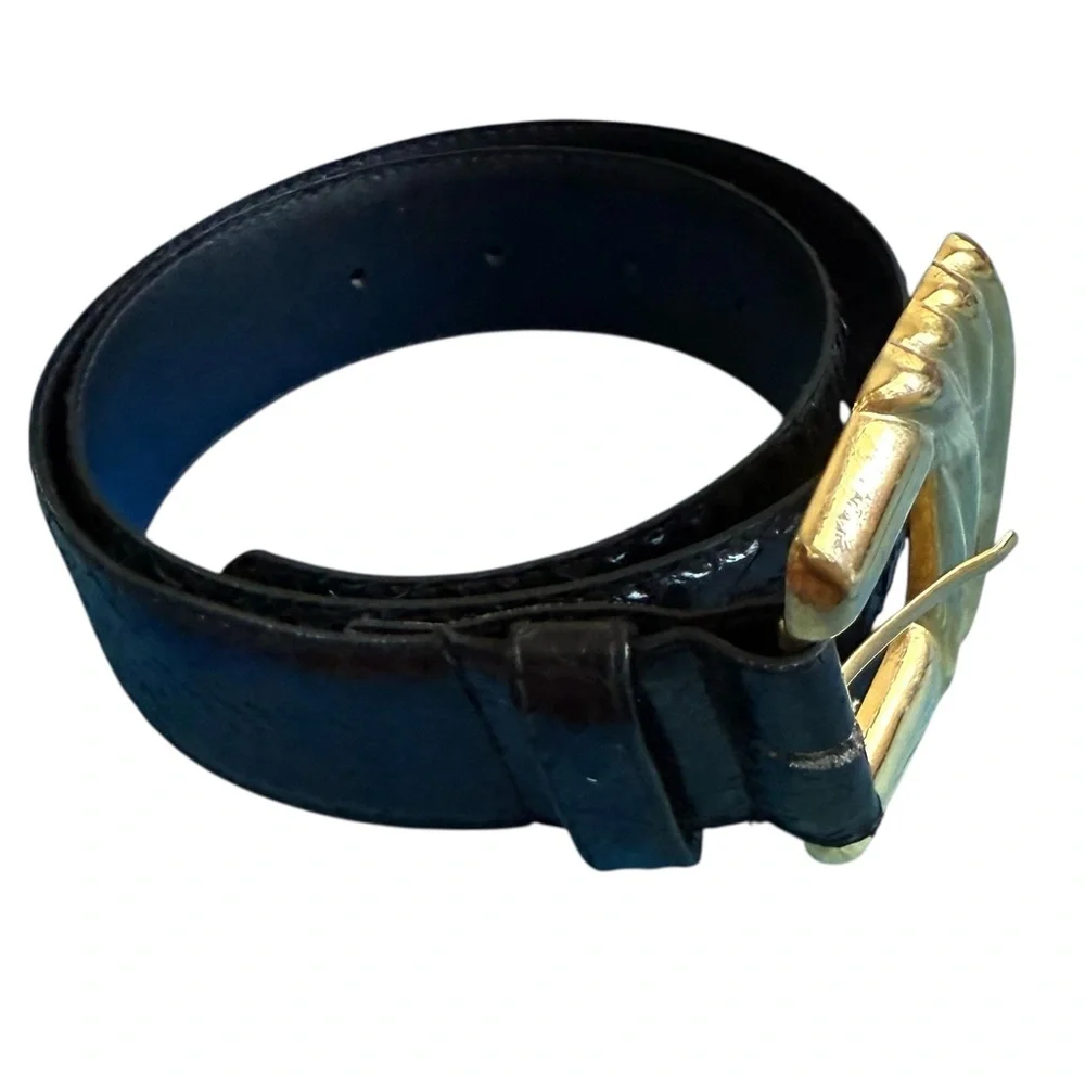 Black Genuine Snakeskin Belt Size Small